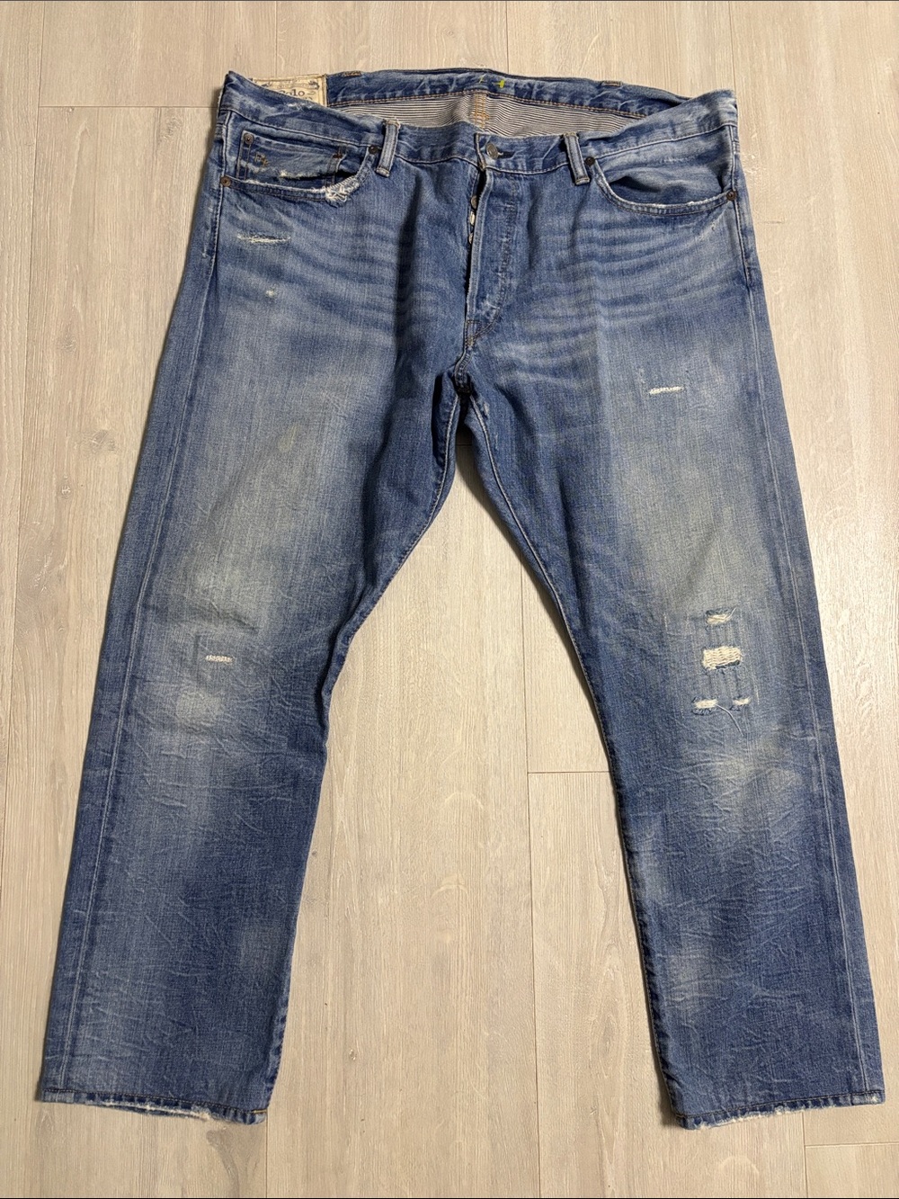 🔥BUNDLESALE Mens 40/32 Polo by Ralph Lauren Sullivan Slim Blue Distressed Jeans